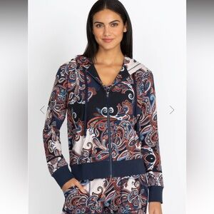 Johnny Was Paisley Modern Zip Up Hoodie XL